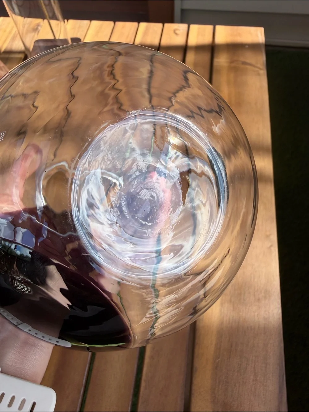 Amethyst Purple Art Glass Vase Clear Teardrop Double Wall